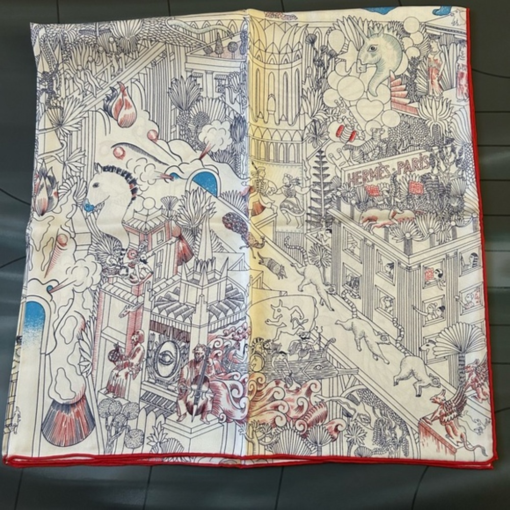 Women Scarf Animapolis 90 cm silk Carre animal cheetah 35"